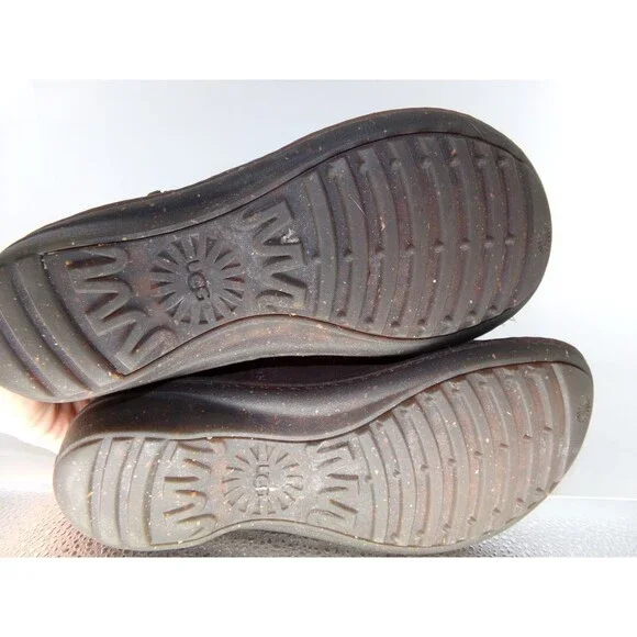 UGG Brown Leather Tall Buckle Wool Lined Warm Winter Rosen Riding Boots Size 8 - Picture 8 of 10